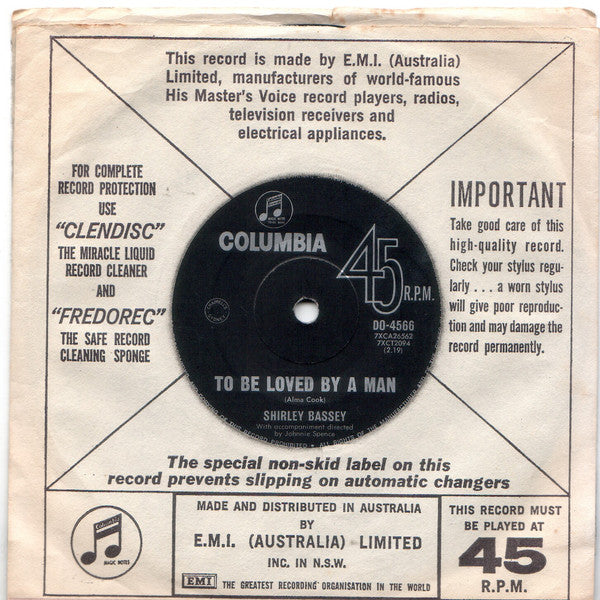 Shirley Bassey : Who Can I Turn To? (7", Single)