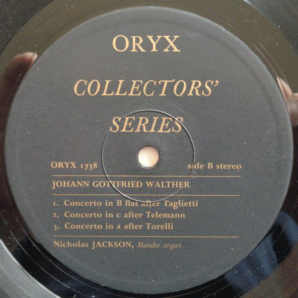 Johann Gottfried Walther - Nicholas Jackson : Studies In Music, Weimar 1710 (LP)