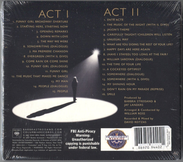 Barbra Streisand : Live In Concert 2006 (2xCD, Album, Bar)