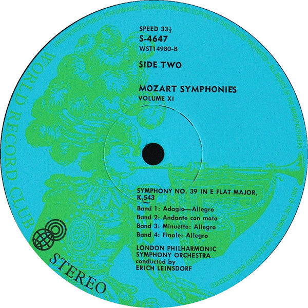 Mozart*, The London Philharmonic Orchestra* Conducted By Erich Leinsdorf : Symphonies Vol. 11 Nos. 38 & 39 (LP, Album, Club, RE)