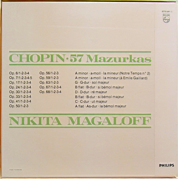 Nikita Magaloff : Chopin - 57 Mazurkas (3xLP, Album)