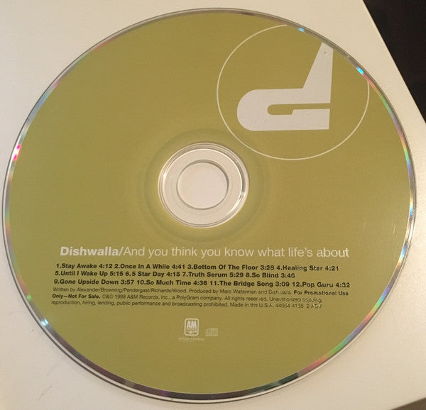 Dishwalla : And You Think You Know What Life's About (CD, Advance, Album, Promo)