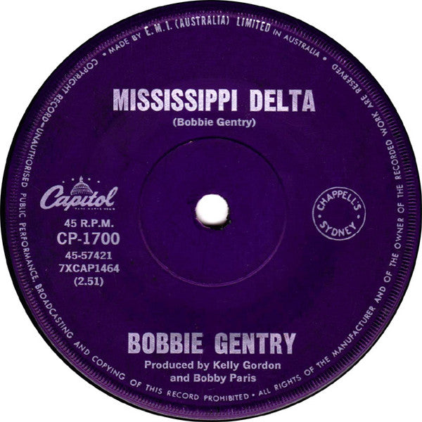 Bobbie Gentry : Ode To Billie Joe (7", Single)