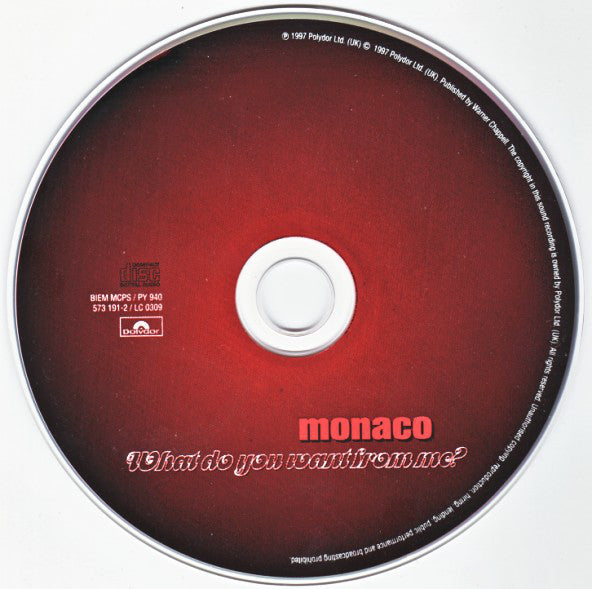 Monaco : What Do You Want From Me? (CD, Single)