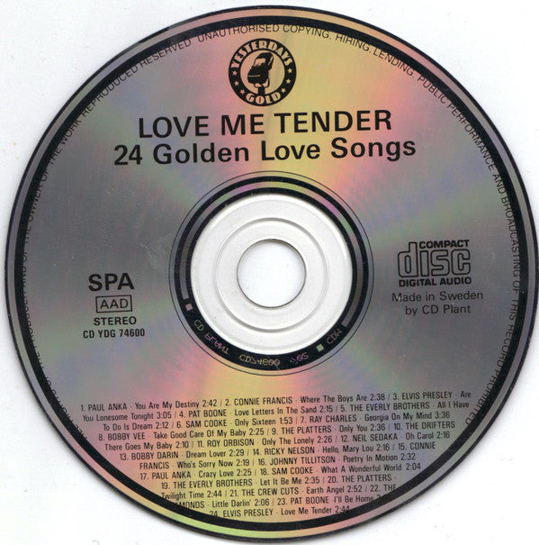 Various : Love Me Tender - 24 Golden Love Songs (CD, Comp)