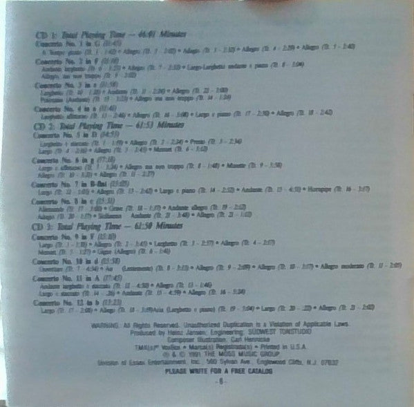 Georg Friedrich Händel - Südwestdeutsches Kammerorchester, Paul Angerer : Concerti Grossi, Op. 6 (3xCD, RE)