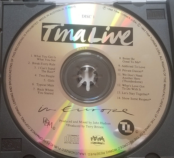 Tina Turner : Tina Live In Europe (2xCD, Album, RE)