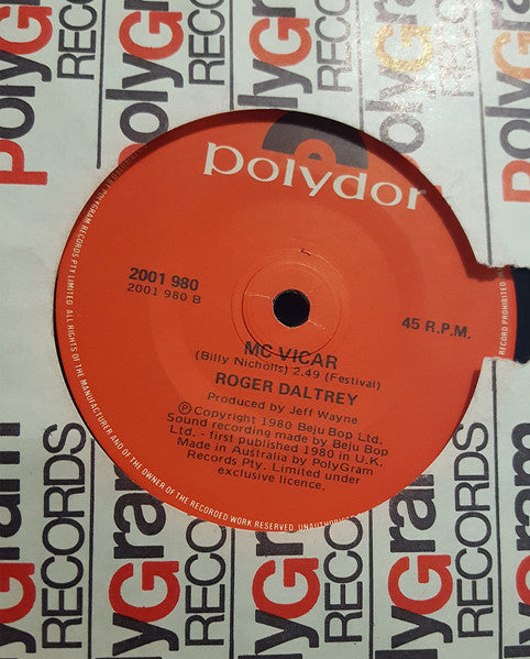 Roger Daltrey : Free Me / McVicar (7", Single)
