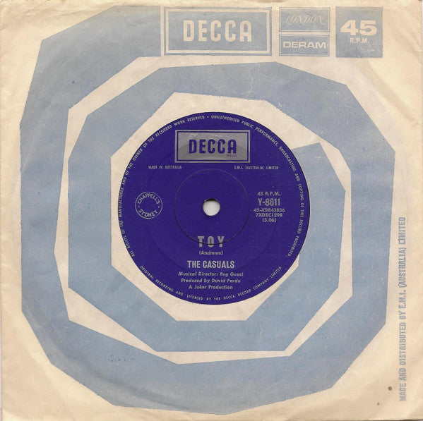 The Casuals : Toy / Touched (7", Single)