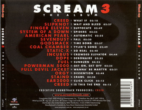 Various : Scream 3 The Album (CD, Comp)