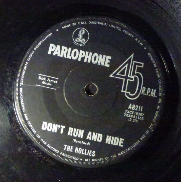 The Hollies : Bus Stop / Don't Run And Hide (7", Single)