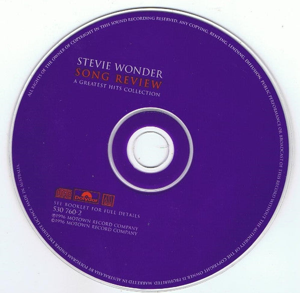 Stevie Wonder : Song Review (A Greatest Hits Collection) (CD, Comp, SMA)