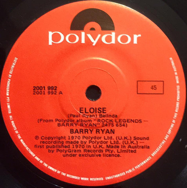 Barry Ryan : Eloise (7", Single, RE)