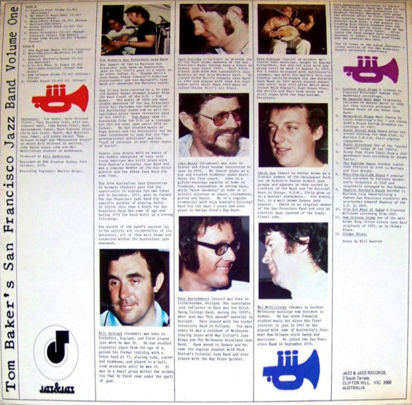 Tom Baker's San Francisco Jazz Band : Volume One (LP, Album)
