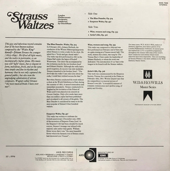 Strauss*, Guschlbaur* Conducts The London Philharmonic Orchestra* : Strauss Waltzes (LP)