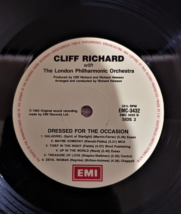 Cliff Richard With The London Philharmonic Orchestra* : Dressed For The Occasion (LP, Album)