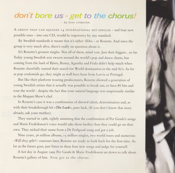 Roxette : Don't Bore Us - Get To The Chorus! (Roxette's Greatest Hits) (CD, Comp, M/Print, Bla)