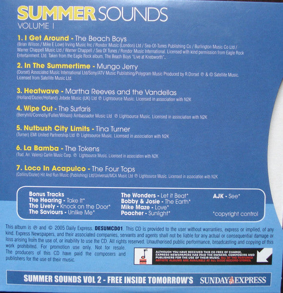 Various : Summer Sounds Volume 1 (CD, Comp, Promo)