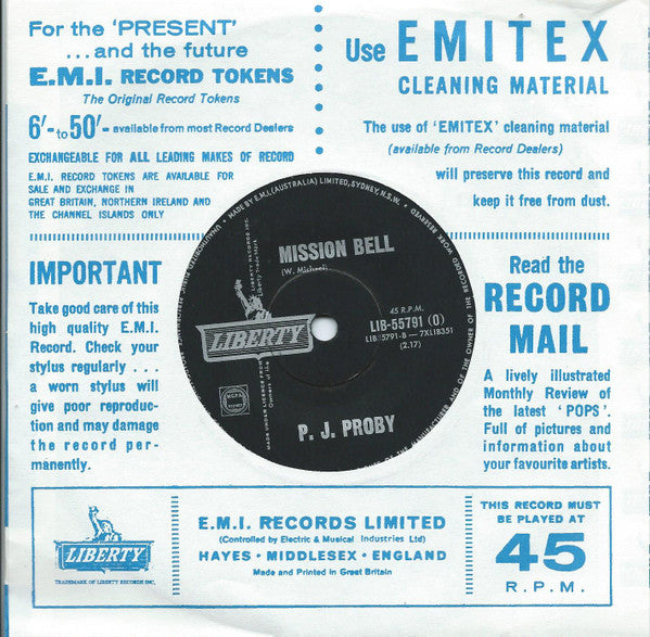 P.J. Proby : Stagger Lee (7", Single)