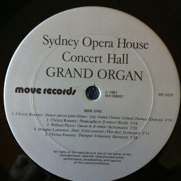 Various : Sydney Opera House Concert Hall Grand Organ (LP, Gat)