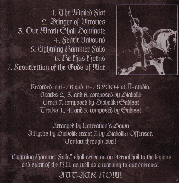 Uncreation's Dawn : Lightning Hammer Falls (CD, Album)