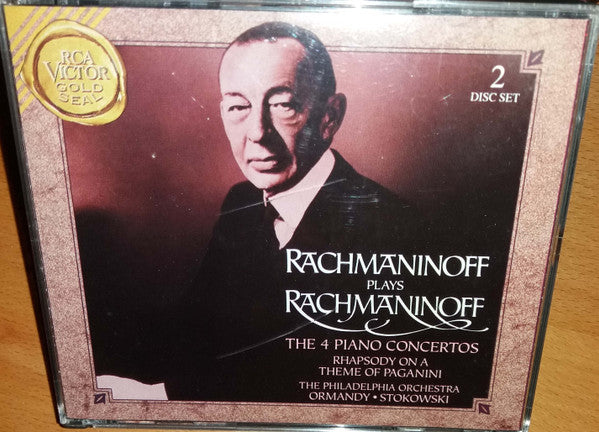 Sergei Rachmaninoff, The Philadelphia Orchestra, Eugene Ormandy, Leopold Stokowski : Rachmaninoff Plays Rachmaninoff - The 4 Piano Concertos / Rhapsody On A Theme Of Paganini (2xCD, Comp, RE, RM)