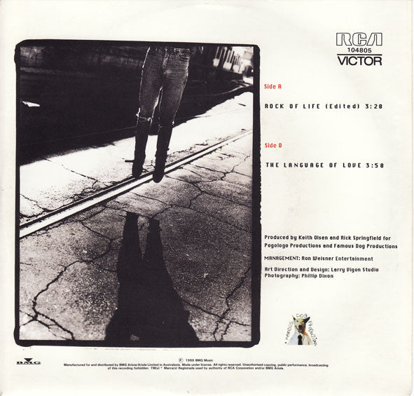 Rick Springfield : Rock Of Life (7")