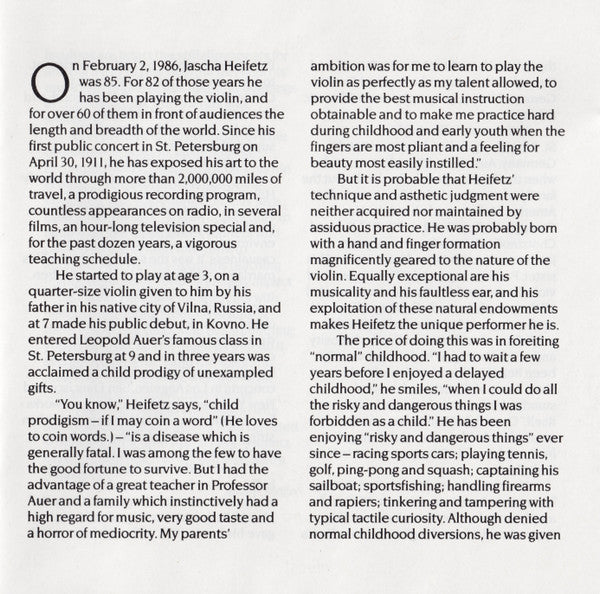 Jascha Heifetz, Pyotr Ilyich Tchaikovsky / Felix Mendelssohn-Bartholdy, Fritz Reiner, Charles Munch : Concertos / Sérénade Mélancolique, Op.26 / Waltz (From Serenade In C, Op.48) (CD, Comp)