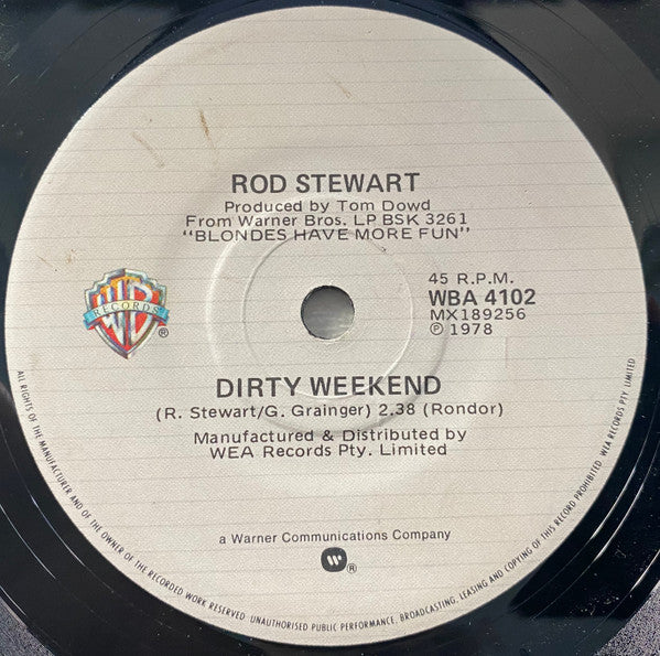 Rod Stewart : Da Ya Think I'm Sexy? (7", Single)