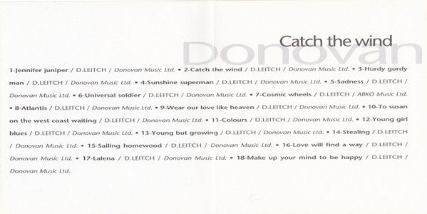 Donovan : Catch The WInd (CD, Album)
