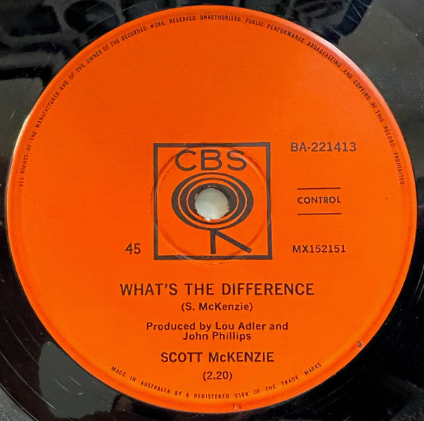 Scott McKenzie : San Francisco (Be Sure To Wear Flowers In Your Hair) (7", Single)