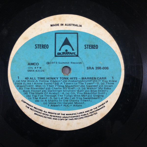 Warren Carr (2) : 40 All Time Honky Tonk Hits (LP)
