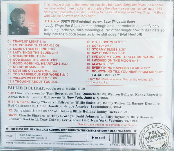 Billie Holiday : Lady Sings The Blues (CD, Album, RE)