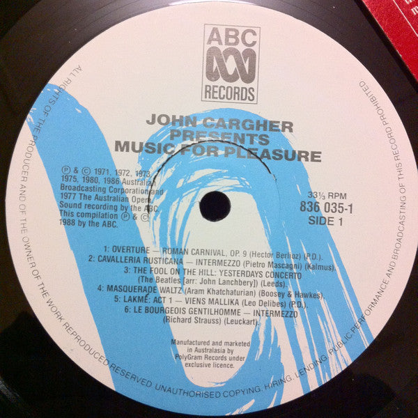Various : John Cargher Presents Music For Pleasure (LP, Comp)