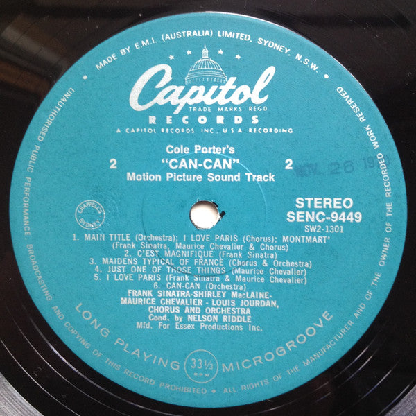Various : Cole Porter's Can-Can (Original Motion Picture Soundtrack Album) (LP, Album)