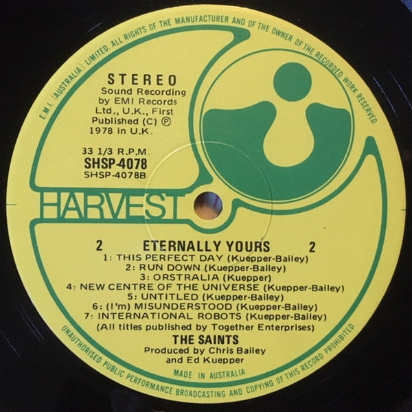The Saints (2) : Eternally Yours (LP, Album)