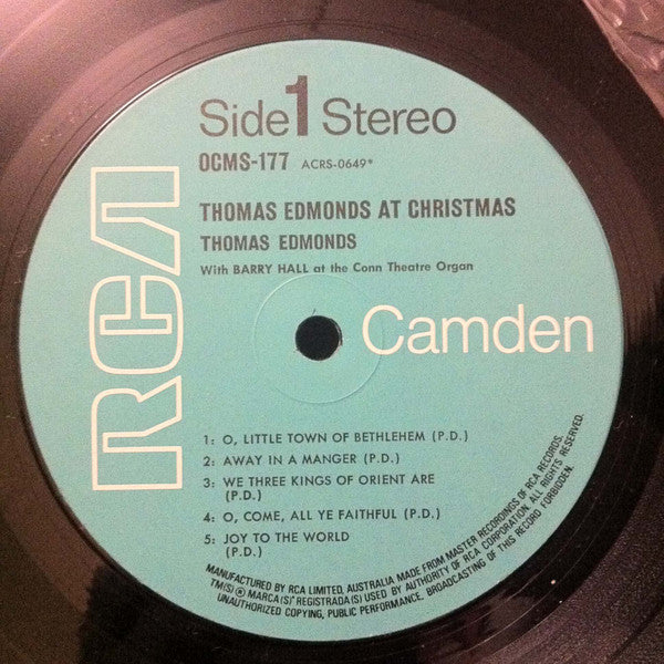 Thomas Edmonds , with Barry Hall (3) : Thomas Edmonds At Christmas (LP)
