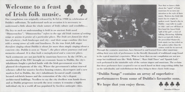 Various : Dublin Songs: Fine Selected Irish Melodies (CD, Comp, RE)
