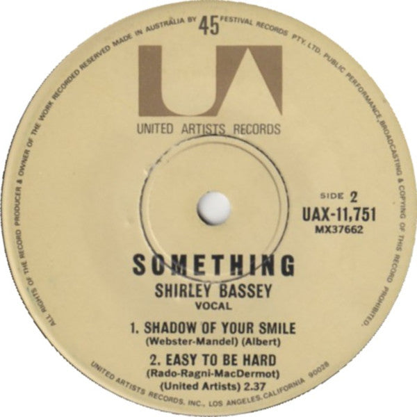 Shirley Bassey : Something (7", EP)