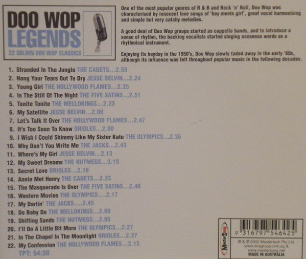 Various : Doo Wop Legends * 22 Golden Doo Wop Classics (CD, Comp)