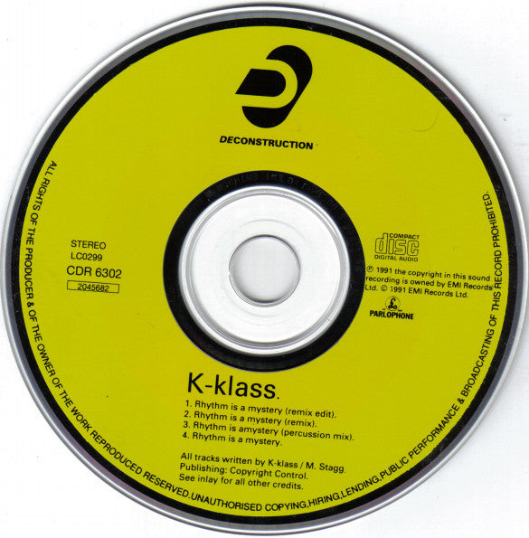 K-Klass : Rhythm Is A Mystery (CD, Single)