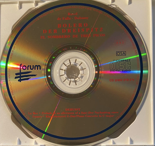 Maurice Ravel, Manuel de Falla, Claude Debussy : Bolero - Der Dreispitz El Sombrero De Tres Picos (2xCD, Comp)