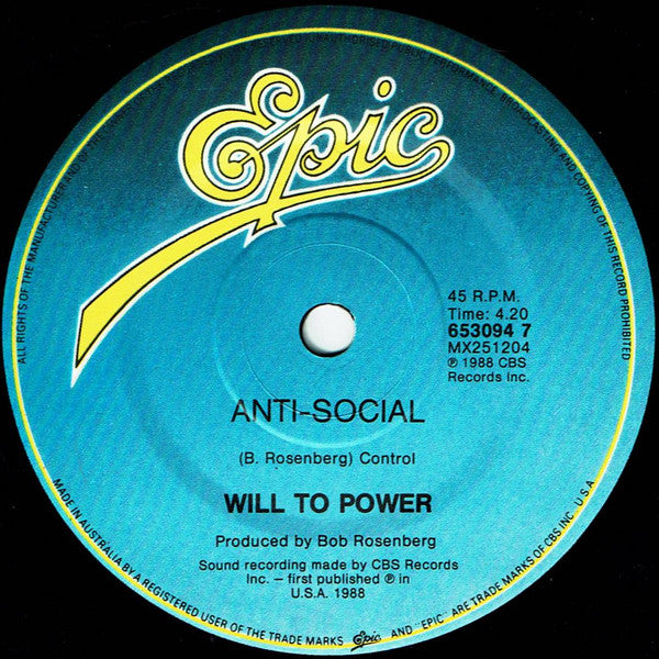 Will To Power : Baby, I Love Your Way/Freebird (7", Single)