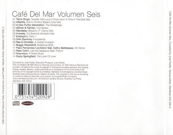 Various : Café Del Mar - Volumen Seis (CD, Comp, RE)