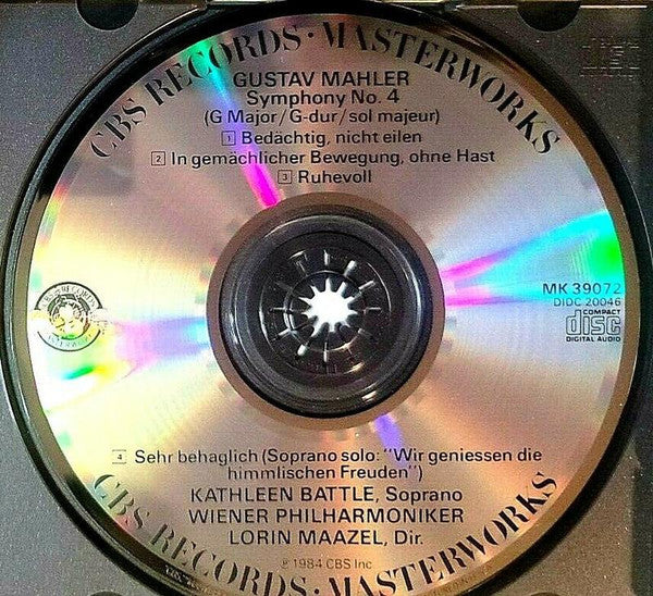 Gustav Mahler, Kathleen Battle, Wiener Philharmoniker, Lorin Maazel : Symphony No. 4 (CD, RE)