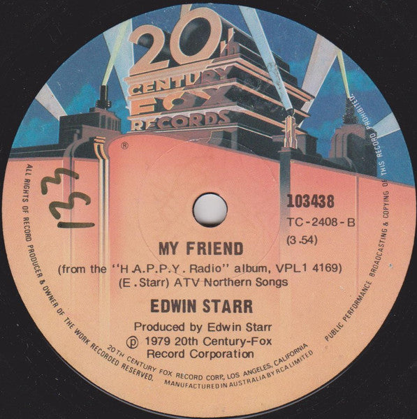 Edwin Starr : H.A.P.P.Y. Radio / My Friend (7", Single)
