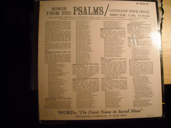 Lutheran Hour Choir Directed By Carl Schalk : Songs From The Psalms (LP, Album, Mono)