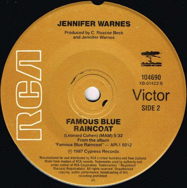Jennifer Warnes : First We Take Manhattan (7", Single)