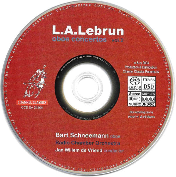 L.A.Lebrun*, Bart Schneemann, Radio Chamber Orchestra*, Jan Willem de Vriend : Oboe Concertos Vol. 2 (SACD, Hybrid, Multichannel, Album)