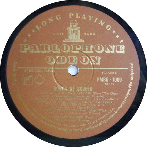 Richard Tauber : Songs Of Stage And Screen (10", Comp)